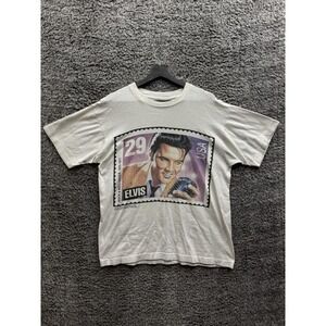Vintage USPS ELVIS Postage‎ Stamp Graphic Promo T shirt Fruit Of The Loom Large